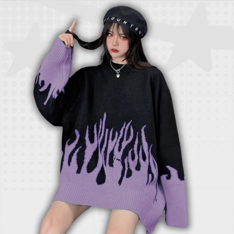 Flame Y2K Knit Sweater