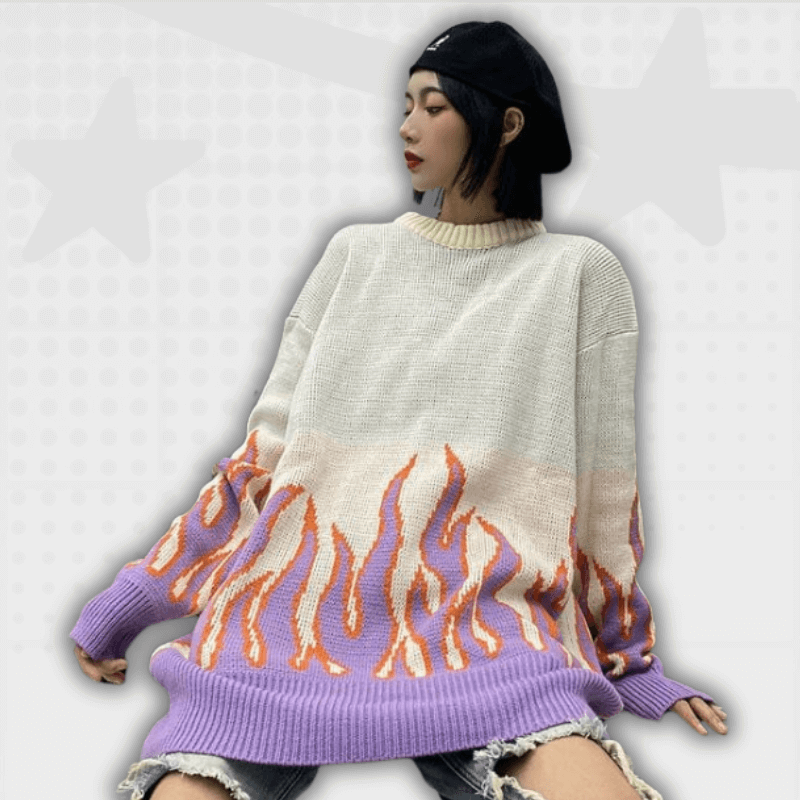 Flame Y2K Knit Sweater