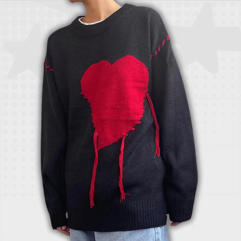 Heart Sweater Y2K