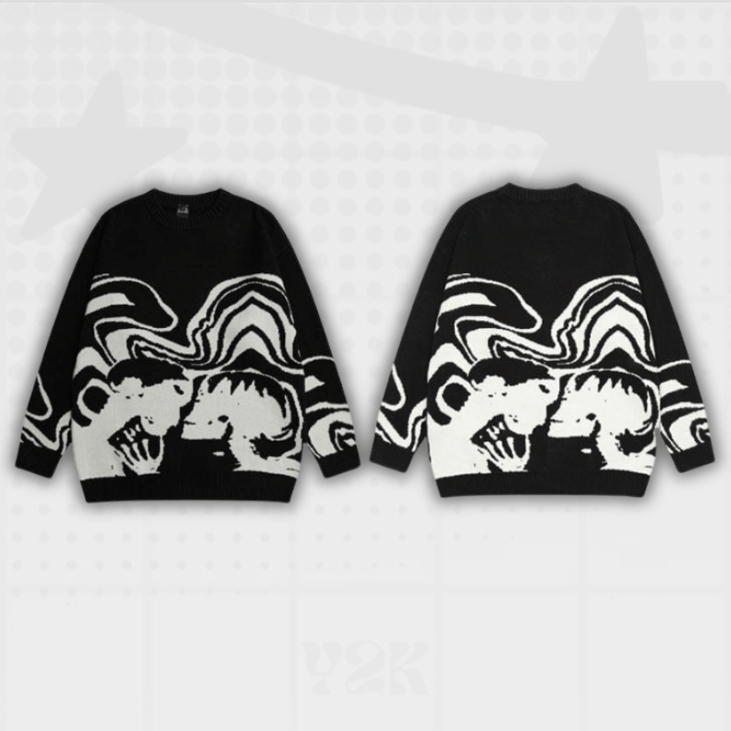 Printed Y2K Sweater