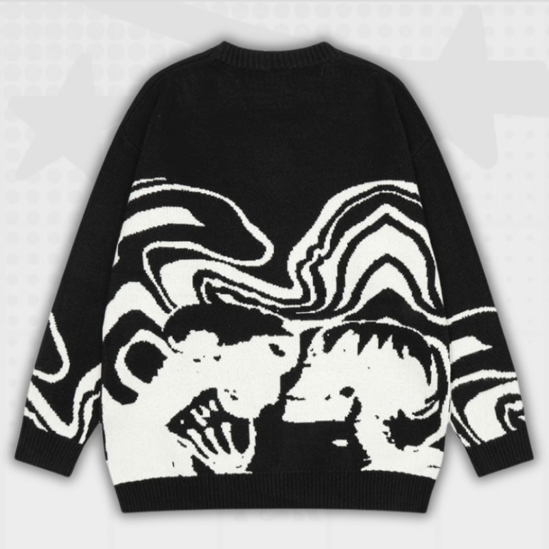 Printed Y2K Sweater