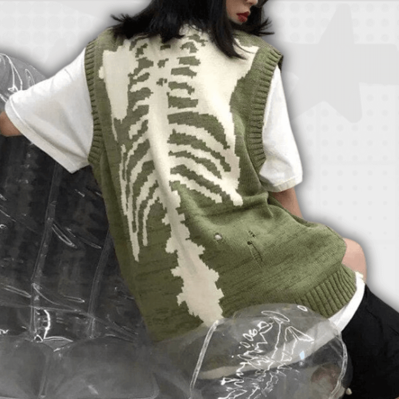 Skeleton Sweater Y2K