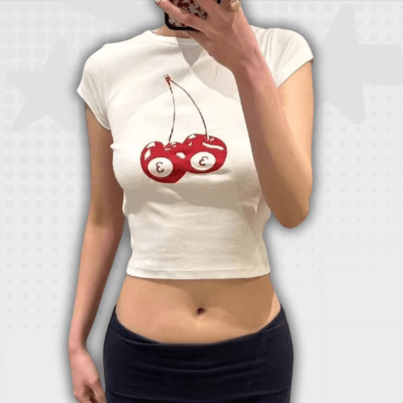 Cherry Y2K Crop Top