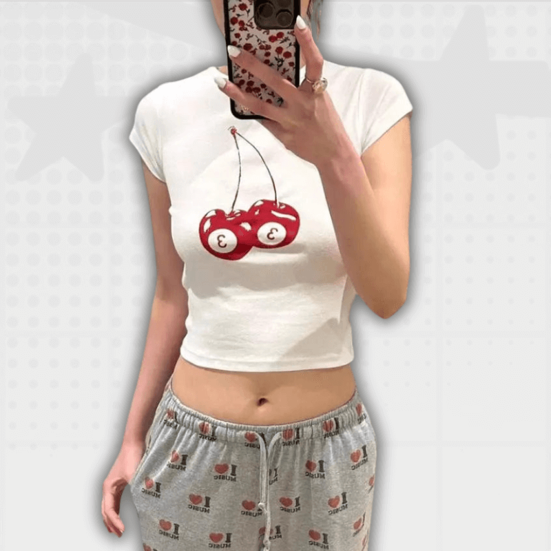 Cherry Y2K Crop Top