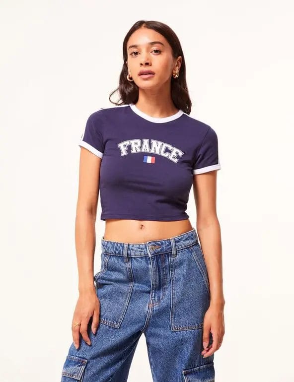 France Crop Tee Y2K