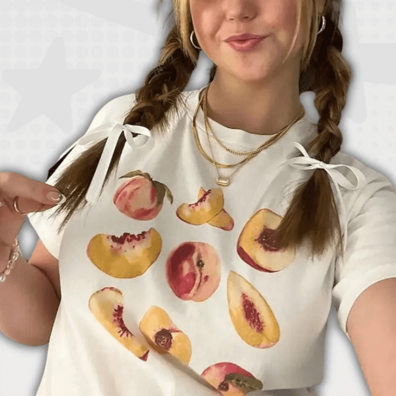 Fruit Print Y2K Shirt