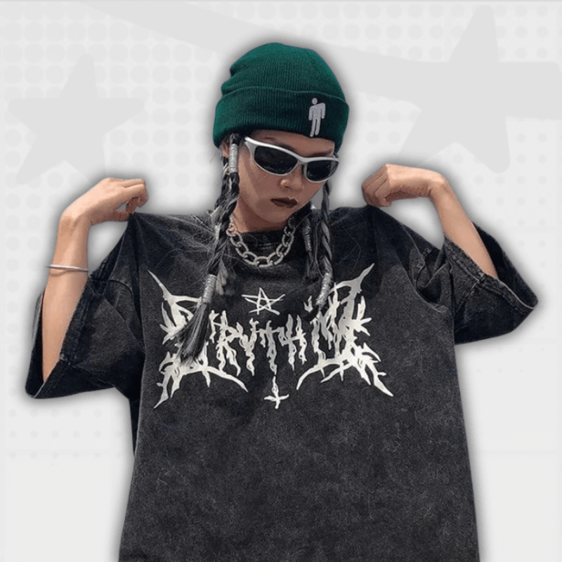 Gothic Y2K Oversized Shirt