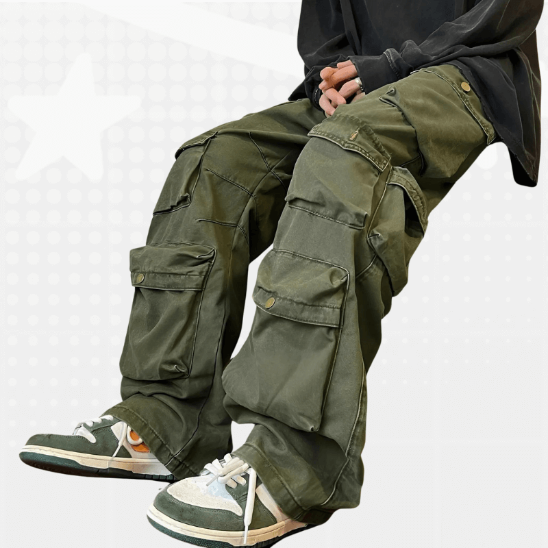 Green Y2K Cargo Pants