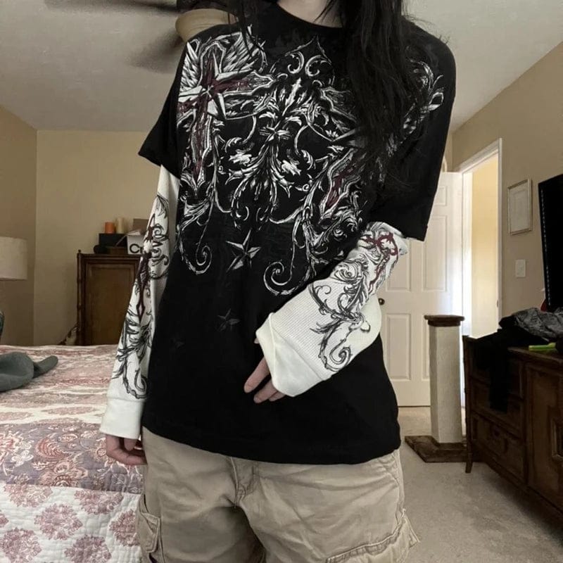 Grunge Y2K Long Sleeve Shirt