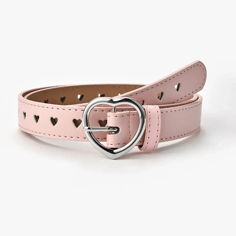 Heart Buckle Leather Y2K Belt