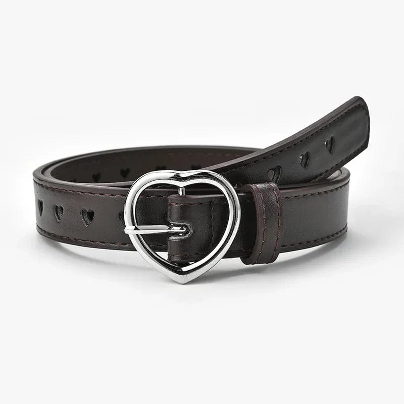 Heart Buckle Leather Y2K Belt