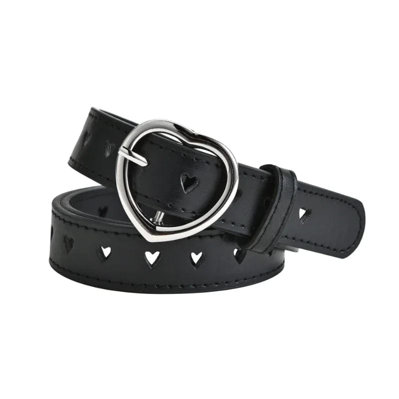 Heart Buckle Leather Y2K Belt