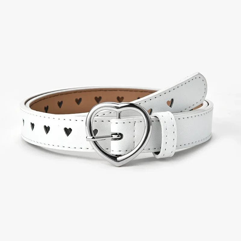 Heart Buckle Leather Y2K Belt