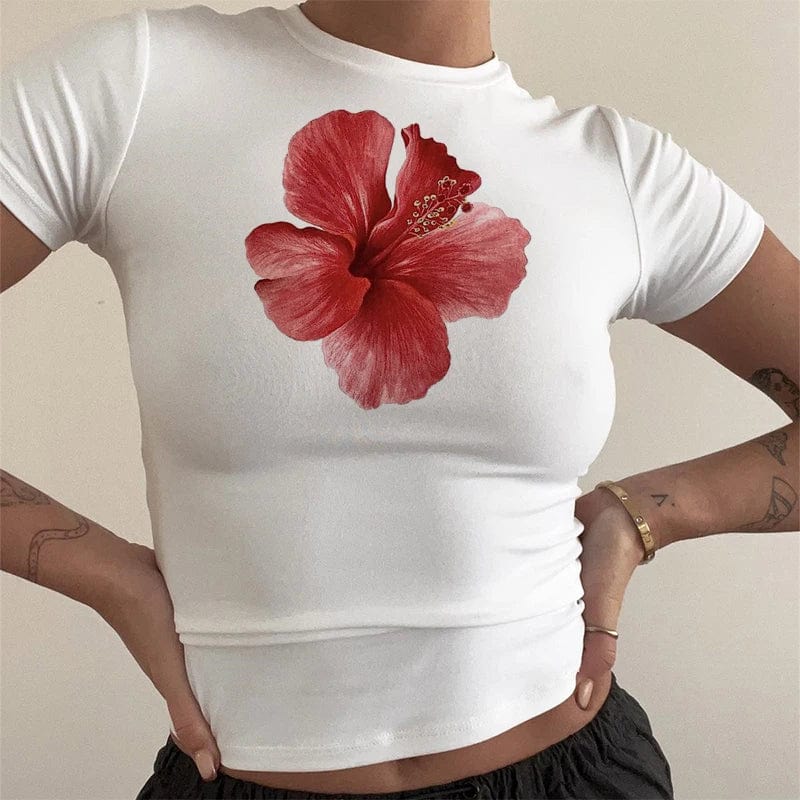 Hibiscus Y2K Baby Tee