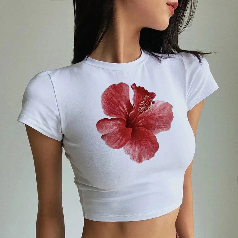 Hibiscus Y2K Baby Tee