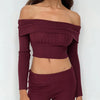 Y2K Long Sleeve Ribbed Knit Crop Top