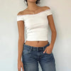 Y2K White Crop Top