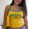 Y2k Yellow Brasil Top Tank Top