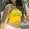 Y2k Yellow Brasil Top Tank Top