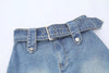 Belted Y2K Denim Skirt