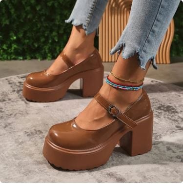 Brown Chunky Y2K Heels