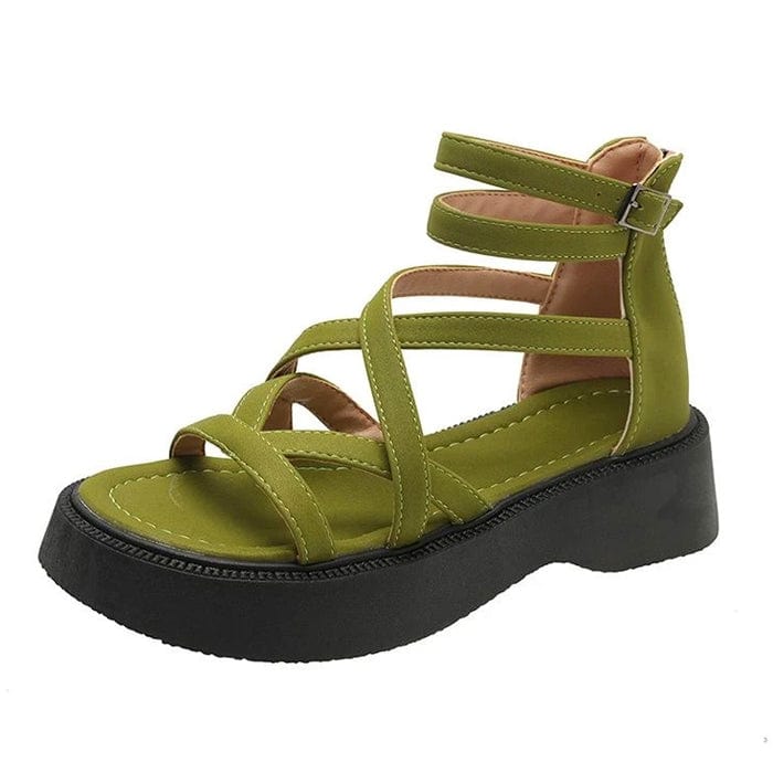 Cross Over Y2K Platform Sandals