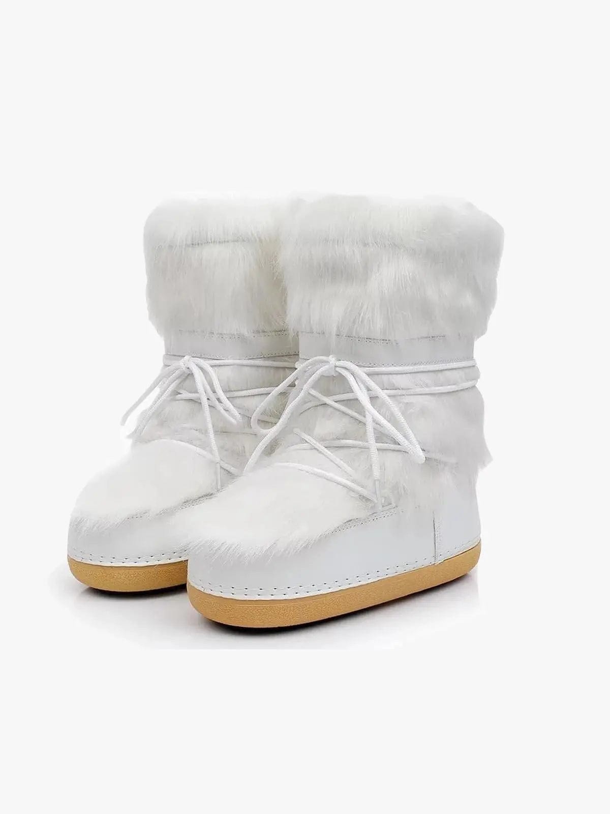 White Fluffy Boots Y2K