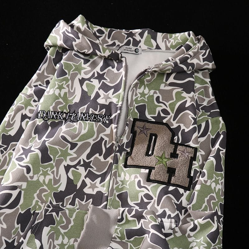 Full Zip Y2K Camo Hoodie