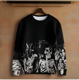 Gothic Print Y2K Sweater