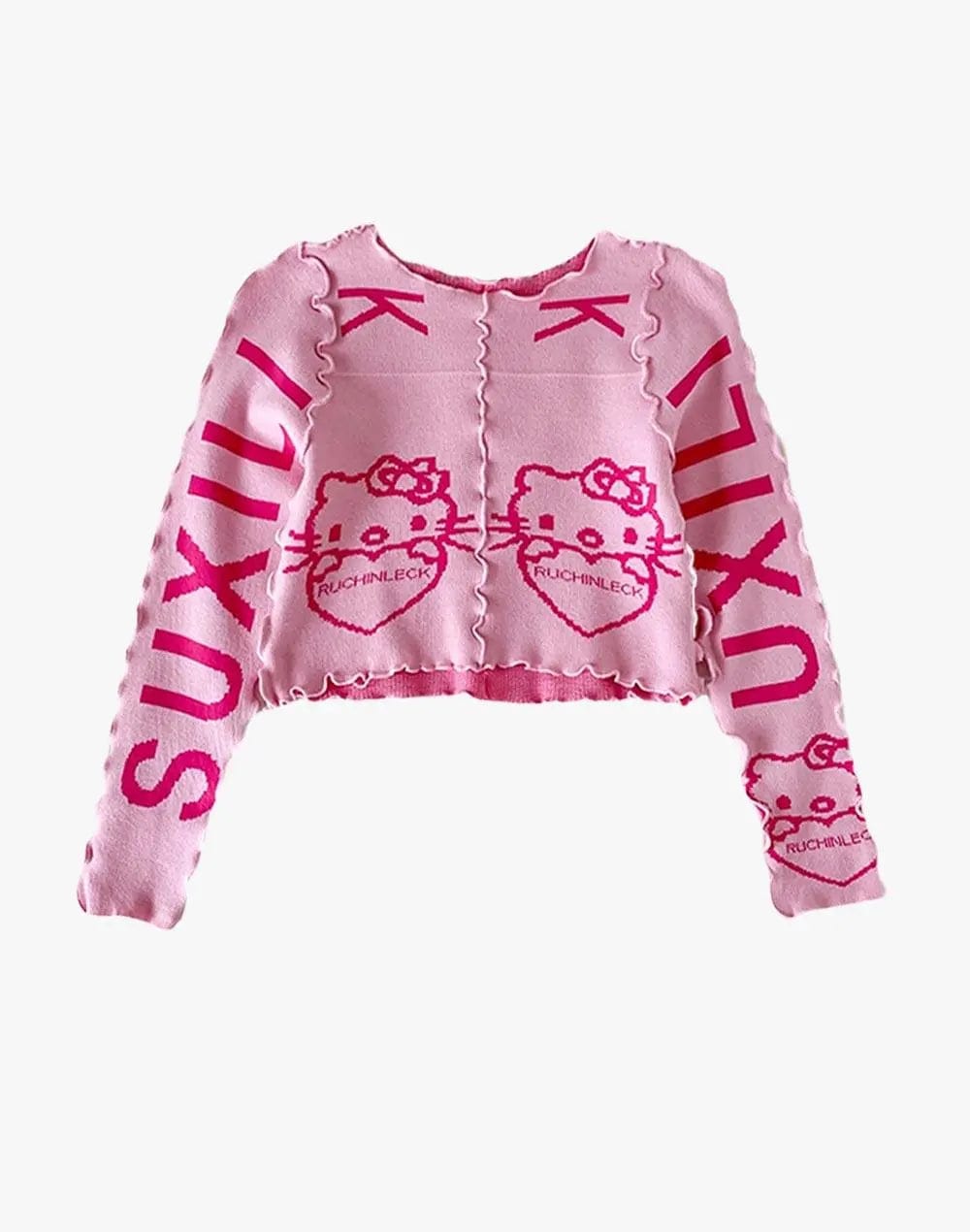 Hello Kitty Y2K Cropped Sweater