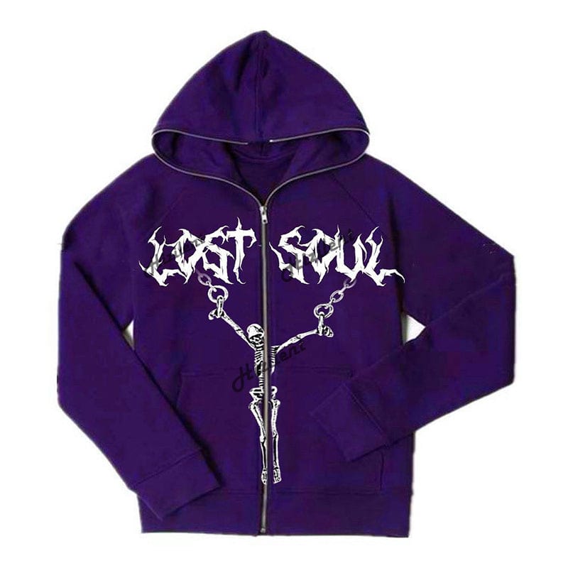 Lost Soul Y2K Zip Up Hoodie