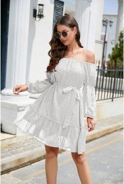 Off Shoulder Long Sleeve Y2K Dress