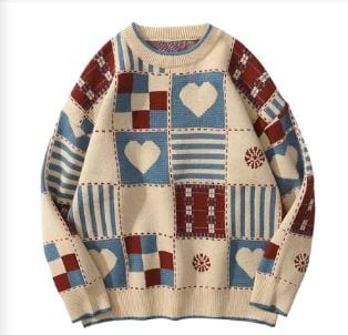 Oversized Heart Sweater Y2K