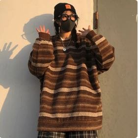 Oversized Striped Y2K Sweater