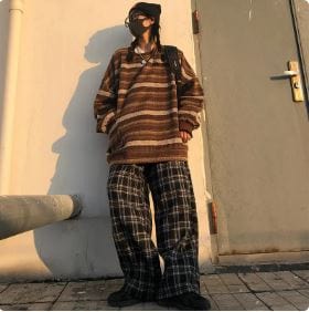 Oversized Striped Y2K Sweater