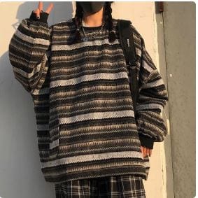 Oversized Striped Y2K Sweater