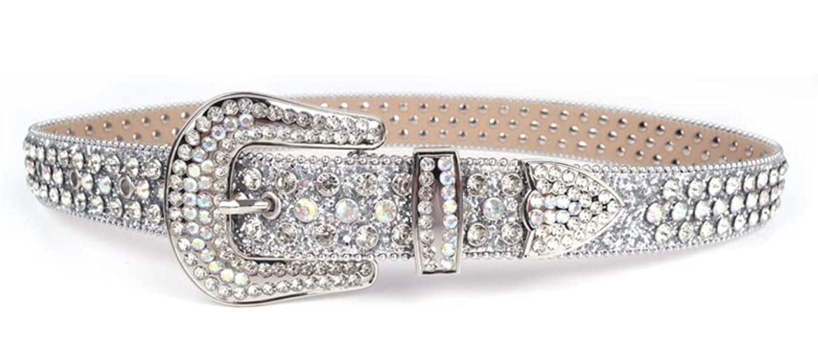 Rhinestone Y2K Silver Belt