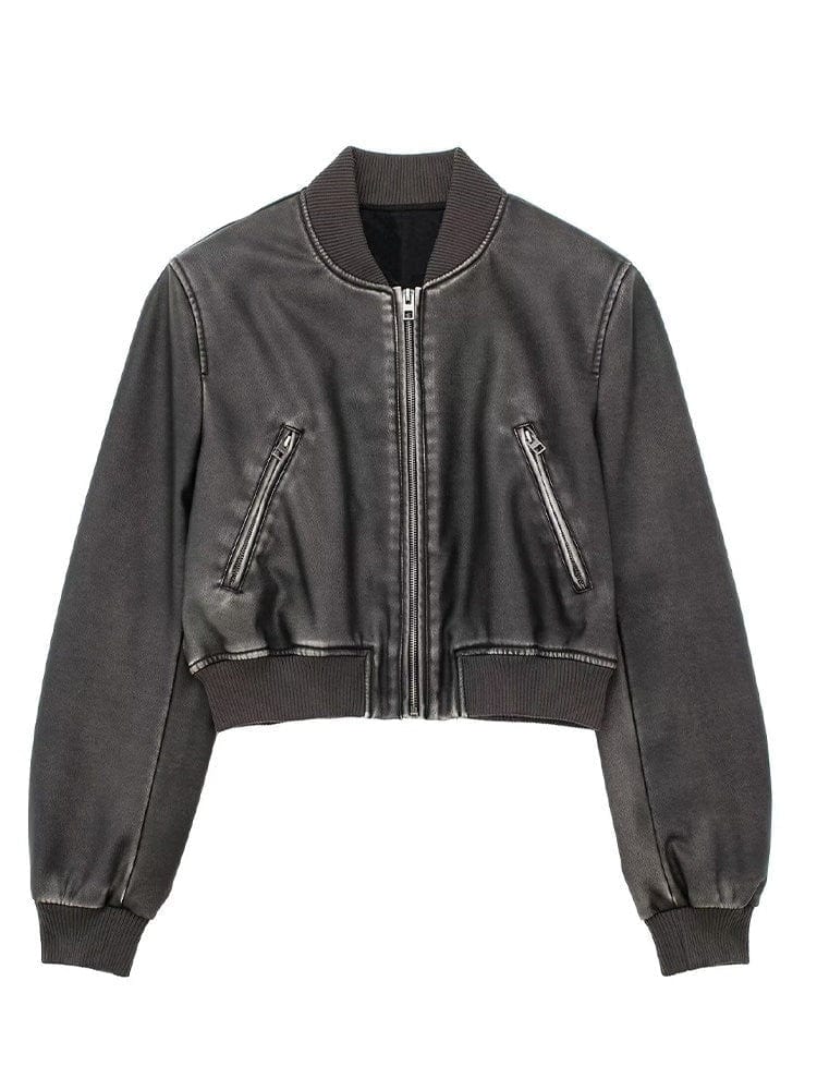 Faux Leather Y2K Jacket