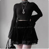 Cross Black Mini Skirt Y2K
