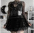 Cross Black Mini Skirt Y2K
