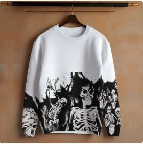 Gothic Print Y2K Sweater