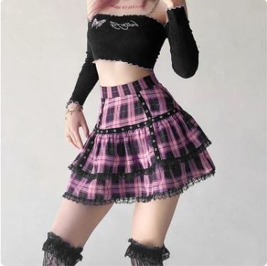 Y2K Plaid Skirt