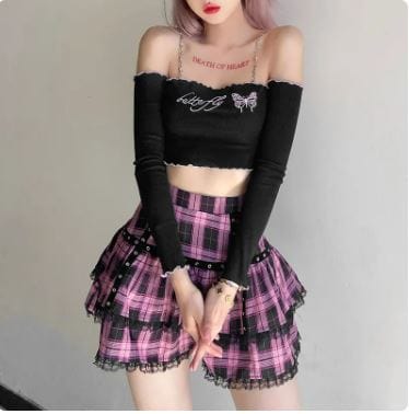 Y2K Plaid Skirt