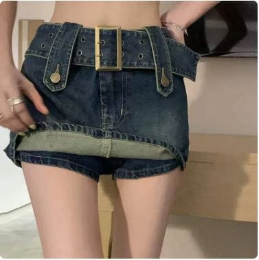 Pockets Y2K Denim Skirt