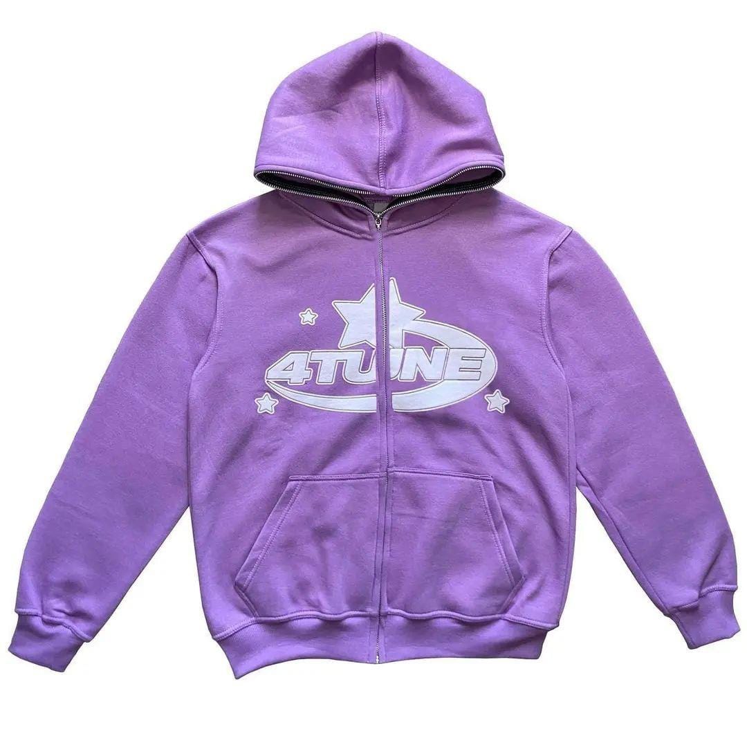 Purple Y2K Full Zip Hoodie