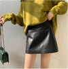 Black Y2K Leather Mini Skirt